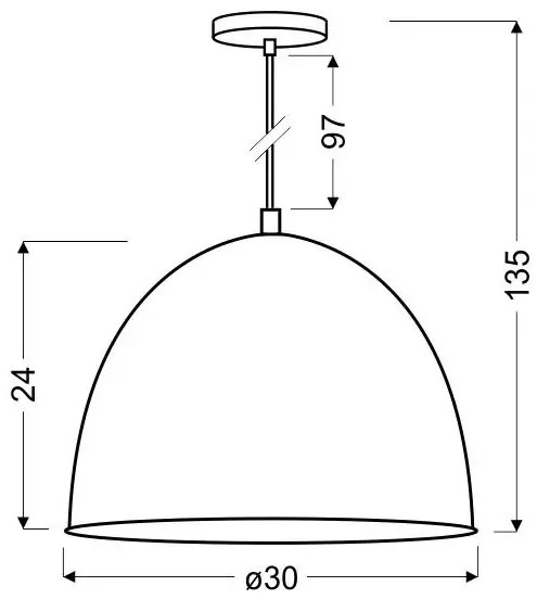 Szara lampa wisząca z chromowanymi elementami - D150 D4-K15