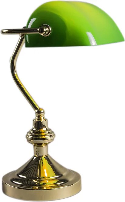 Inteligentna lampa stołowa mosiądz z zielonym szkłem w tym WiFi P45 - Banker