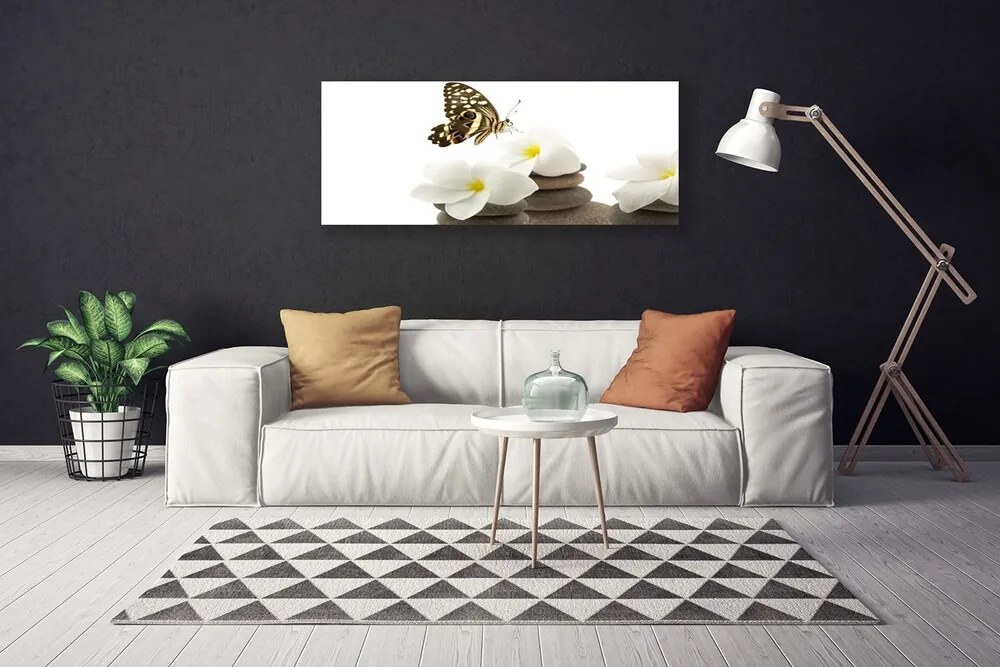 Zdjęcie na płótnie Motyl na Kamiennej Orchidei