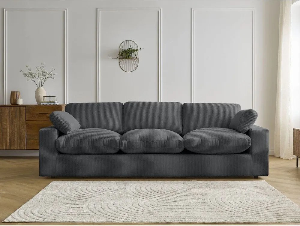 Ciemnoszara sztruksowa sofa 250 cm Belair – Bobochic Paris