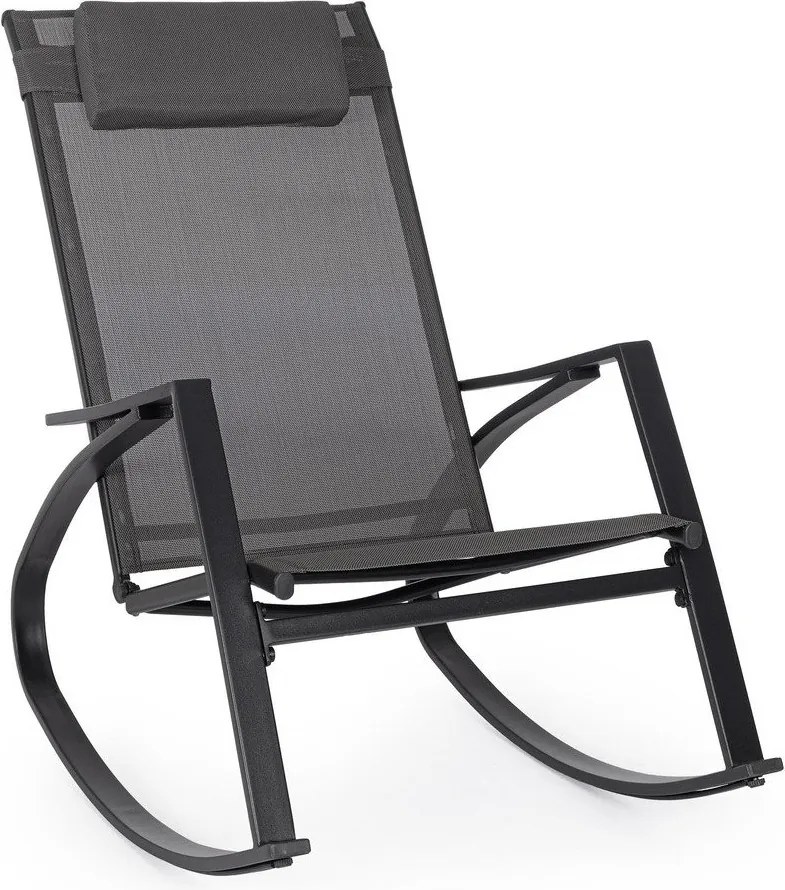 Antracytowy metalowy fotel ogrodowy Ercolano – Bizzotto