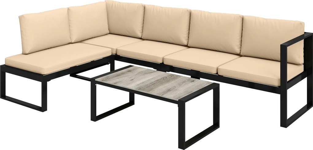 Outsunny gartenlounge loungeset ecklounge terrassenlounge loungesofa gartengarnitur | Aosom PL