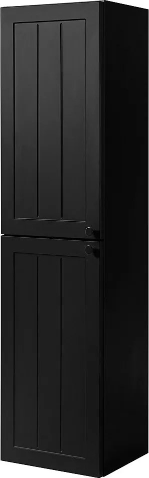 Szafka łazienkowa czarna, 35 x 136 x 27 cm, uchwyt czarny