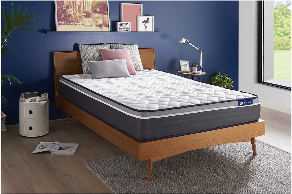 Materac Actiflex plus 200x200cm, Grubosc : 26 cm, sprezyny kieszeniowe i pianka z pamiecia ksztaltu, Bardzo wysoki, 7 stref komfortu