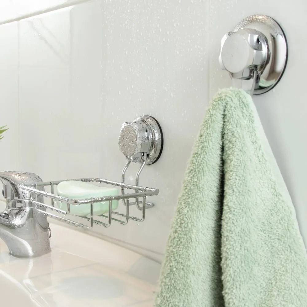 Samoprzylepna stalowa mydelniczka w kolorze srebra Bestlock Bath – Compactor