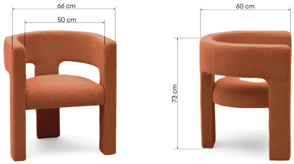 Pomarańczowy designerski fotel ALPAH B