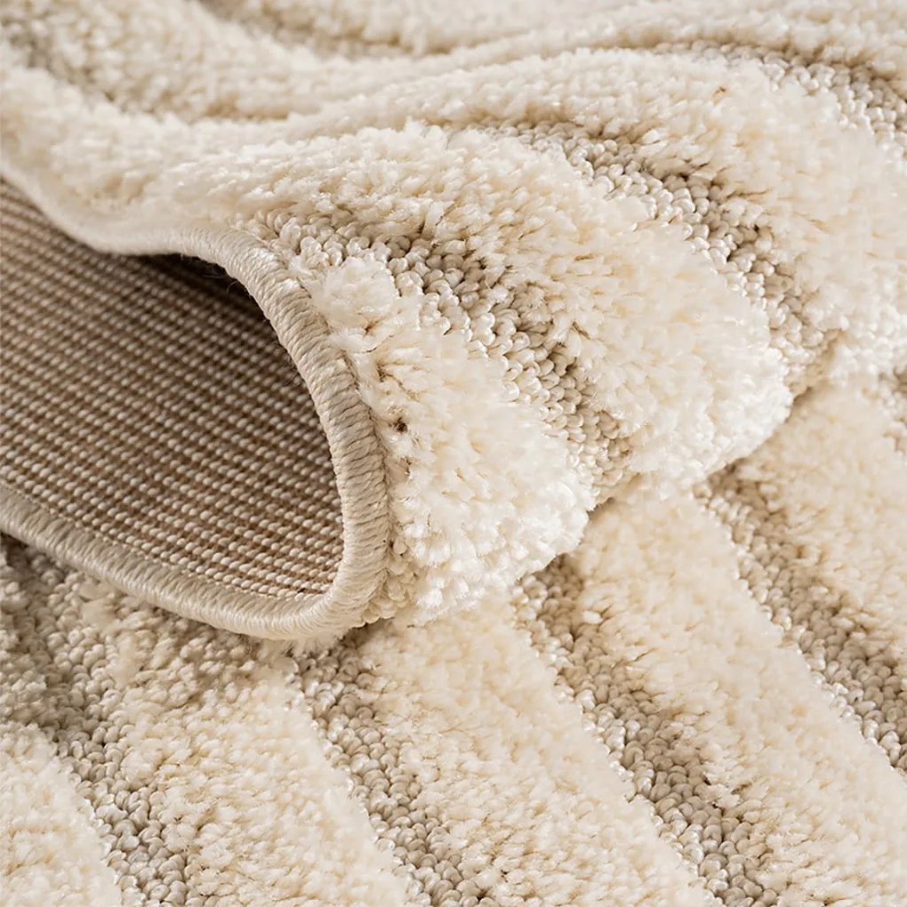 Dywan nowoczesny 3D Art kremowy Geometria koło 200 cm x 200 cm