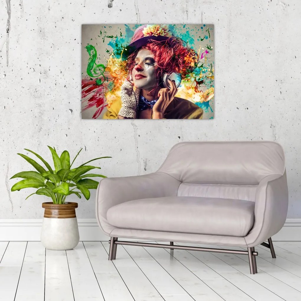 Obraz - Artystka ze słuchawkami (70x50 cm)