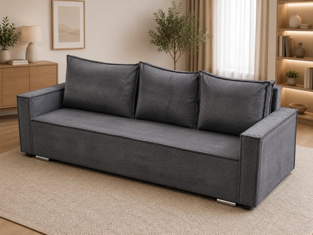 Ponadczasowa sofa Ella z funkcja spania i pojemnikiem na pościel