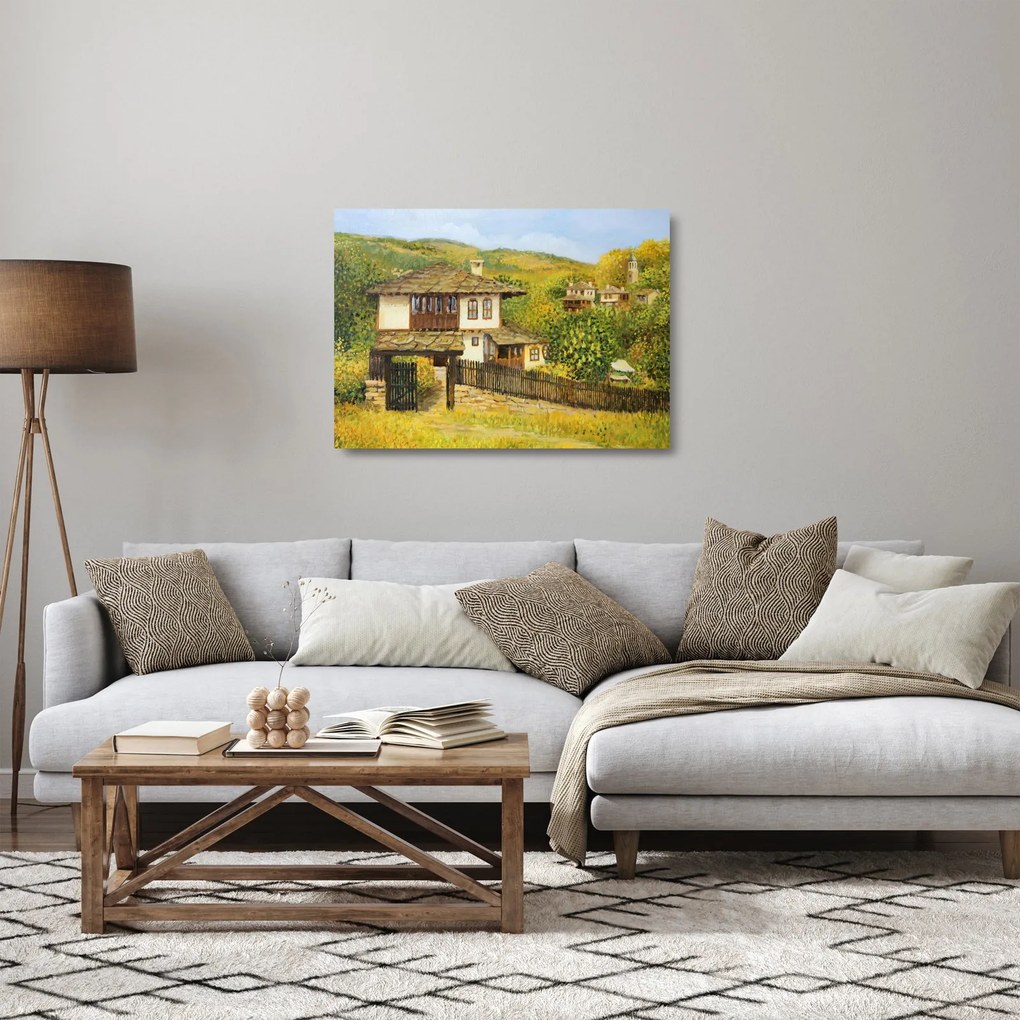 Obraz na szkle - Domki letniskowe w lecie (70x50 cm)