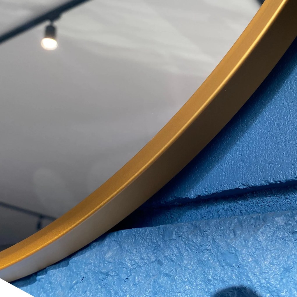 Lustro okrągłe w złotej ramie bez oświetlenia VALO Slim Gold | Różne rozmiary : Średnica - 80 cm