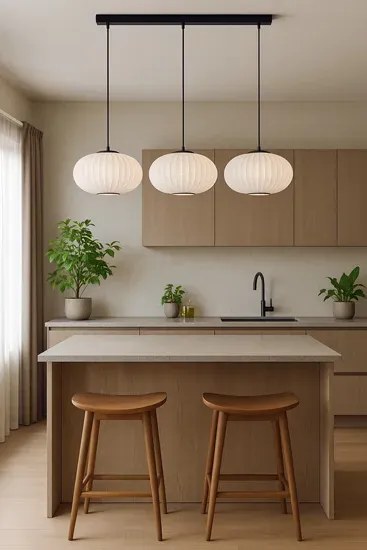 Wisząca lampa z trzema kloszami biała A6-F81