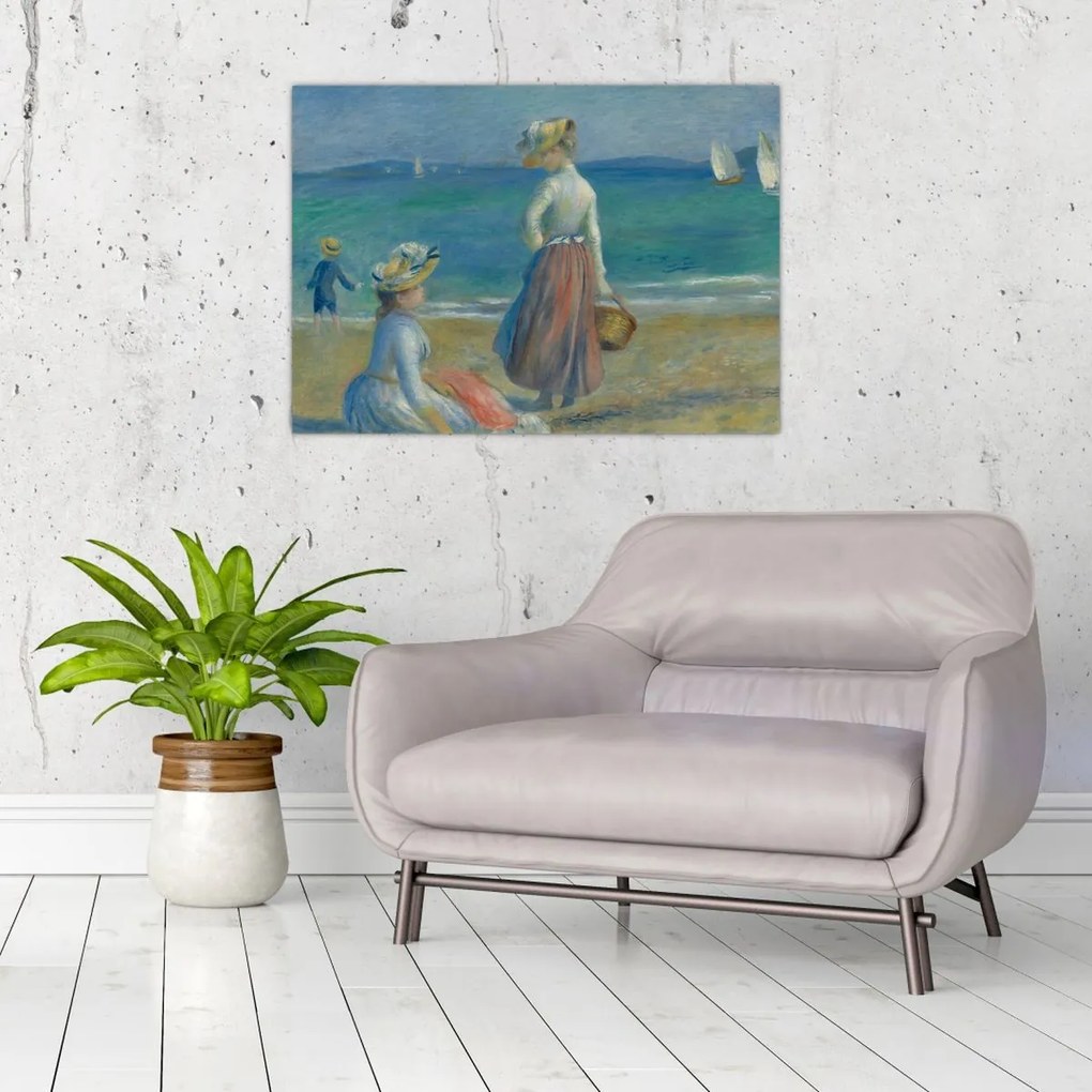 Obraz na szkle - Auguste Renoir, Figures on the Beach, reprodukcje (70x50 cm)