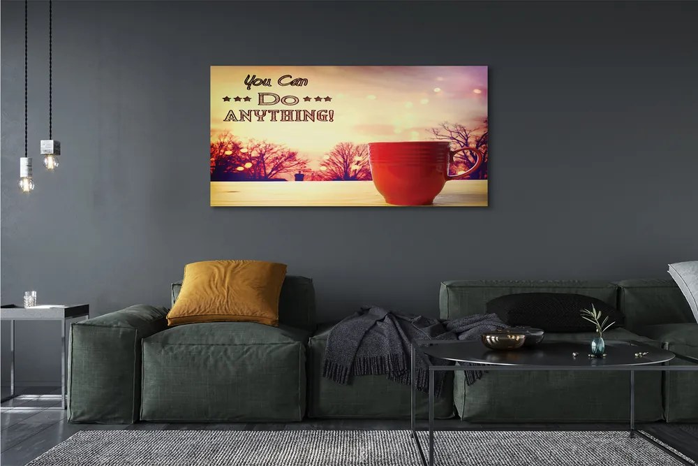 Obraz na płótnie Jesienny Napis na Kubku