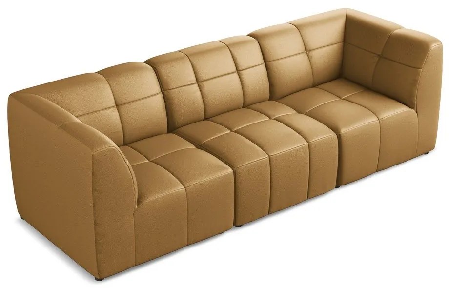Brązowa sofa z imitacji skóry 255 cm Aloha – Makamii