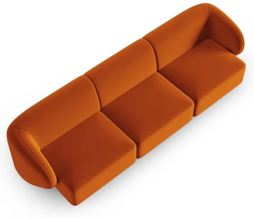 Aksamitna sofa w kolorze terakoty 266 cm Paolo – Milo Casa