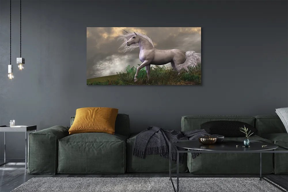 Obraz drukowany na płótnie Jednorożec w Obłokach