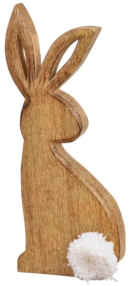 Wielkanocny zając z drewna mango BUNNY POM - różne rozmiary Wielkość: S