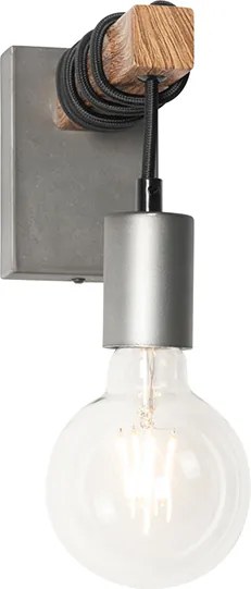 Industrialna lampa ścienna stalowa z brązowym - Gallow