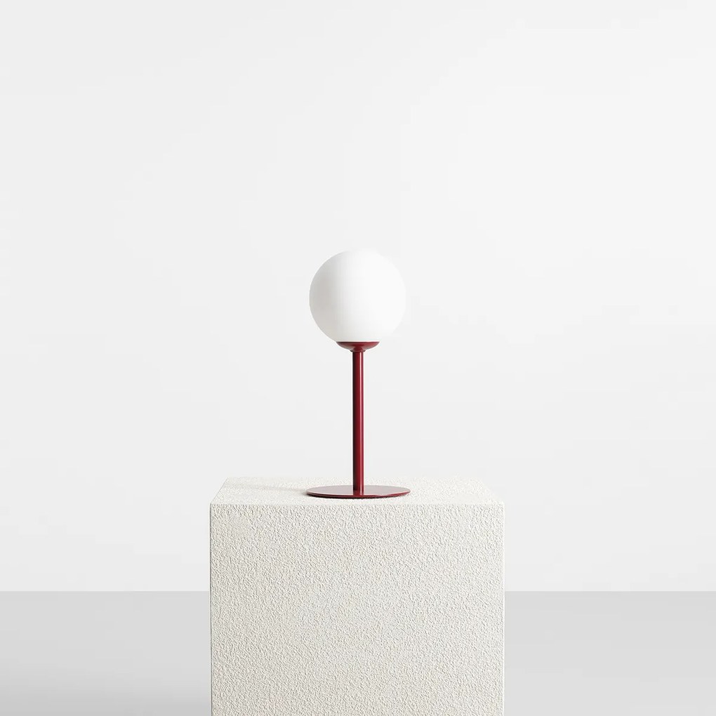 Stylowa lampa stołowa Pinne w kolorze bordowym