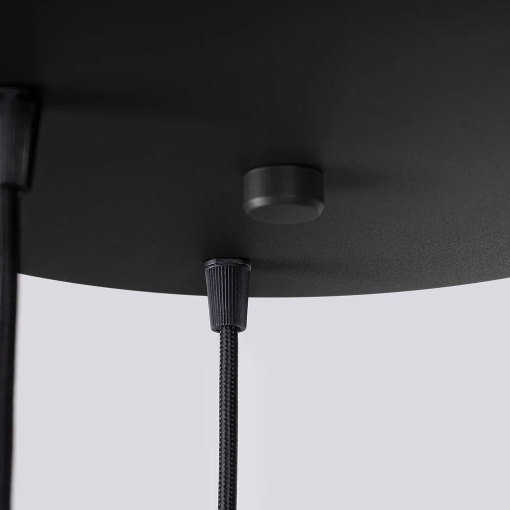 Lampa wisząca HALO 3P czarna ryflowana SOLLUX  LIGHTING