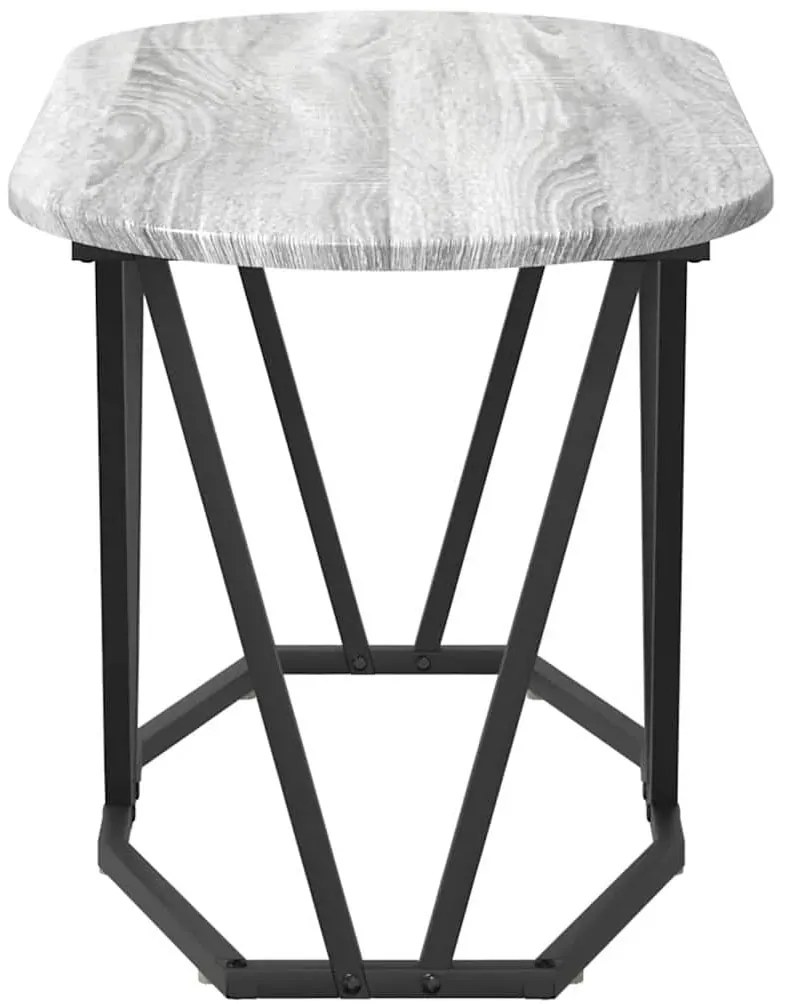 Szary owalny stolik kawowy metalowy N9-G25