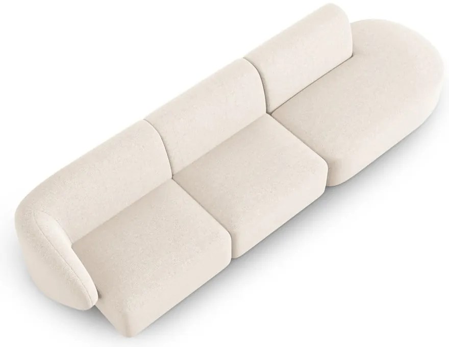 Beżowa sofa z tkaniny szenilowej lewostronna 311 cm Paolo – Milo Casa