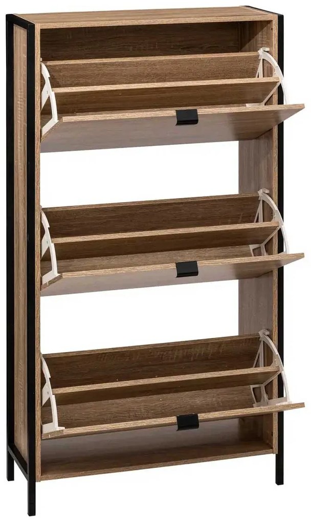 Szafka na buty ALIAJ, 3 przegrody, 63,2 x 24 x 122 cm