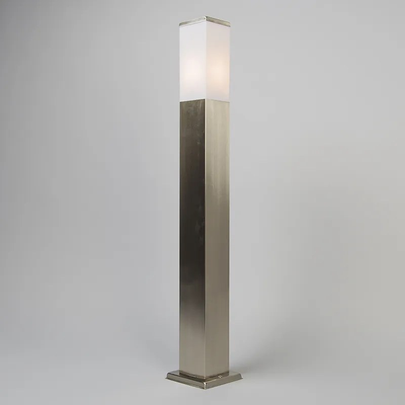 Lampa zewnętrzna stalowa 80cm IP44 - Malios z kołkiem do ziemi i wpustem kablowym