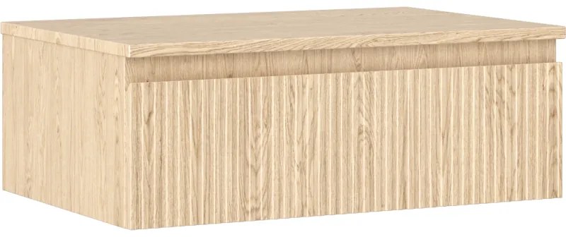 Mexen Rivel szafka łazienkowa podumywalkowa 70 cm z blatem, 1 szuflada, ryflowana , dąb - 91A20-07023-1-BFC81