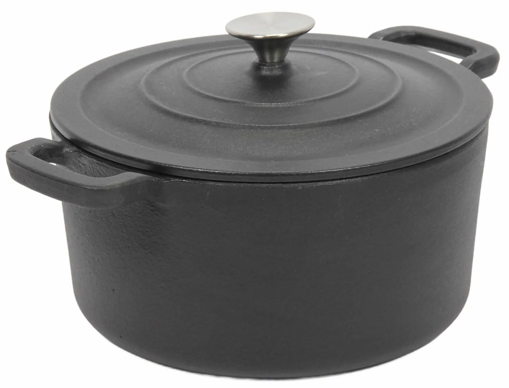 Żeliwny kociołek z pokrywką, Ø 24 cm