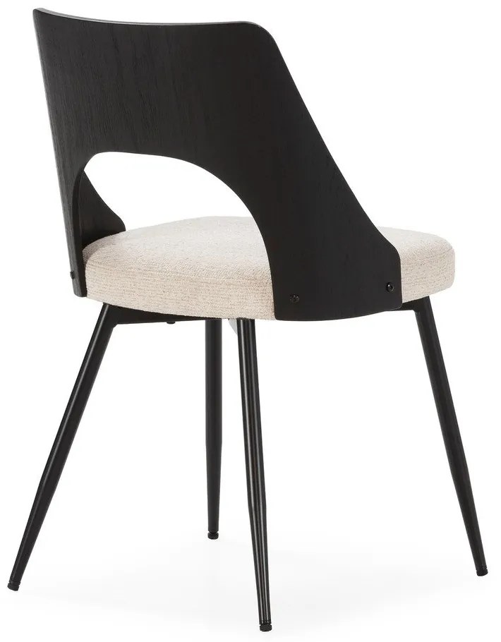 Czarne/kremowe tapicerowane krzesła zestaw 2 szt. Gilda – MOME