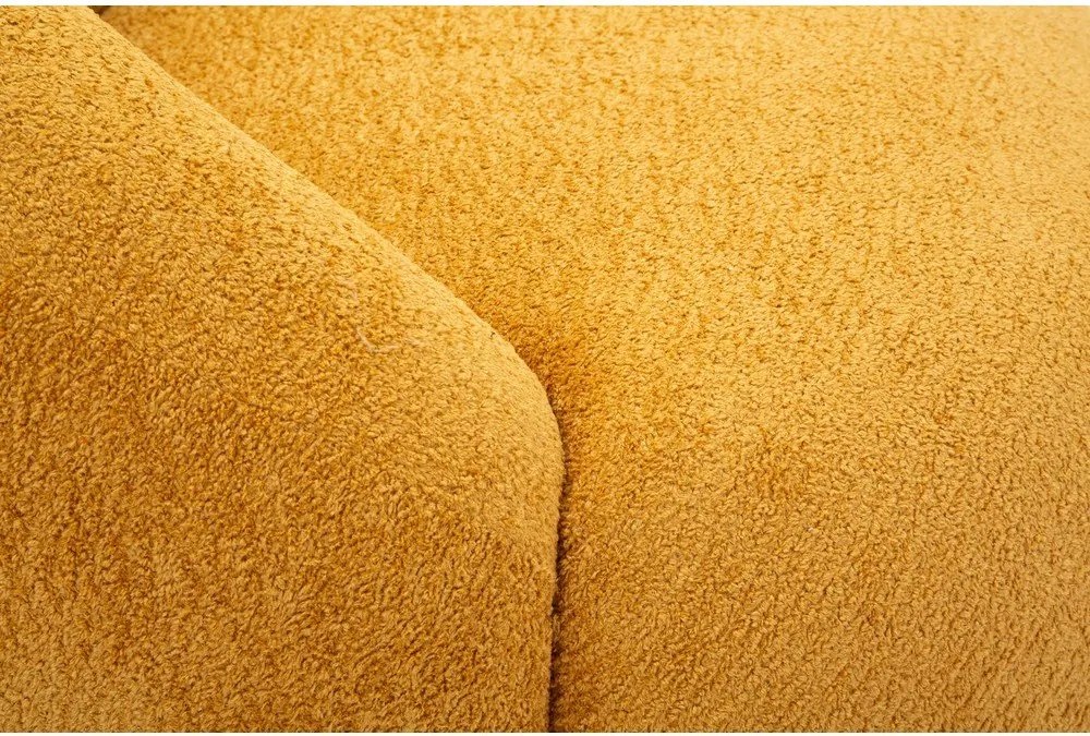 Musztardowy fotel z materiału bouclé Ginerva – Mauro Ferretti