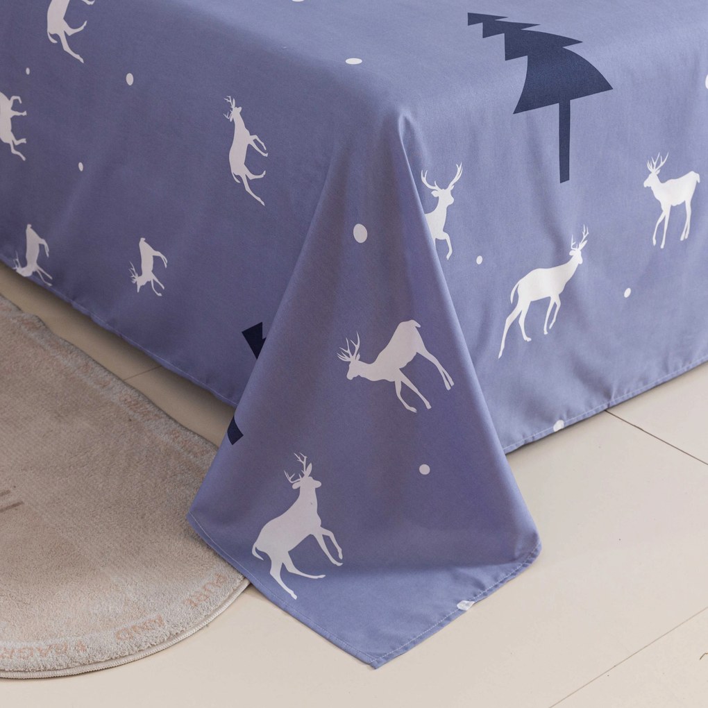 PrzytulneMieszkanie.pl Prześcieradło i poszewka na poduszkę DEER AND TREE Rozmiar: 50 x 70 cm | 140 x 240 cm