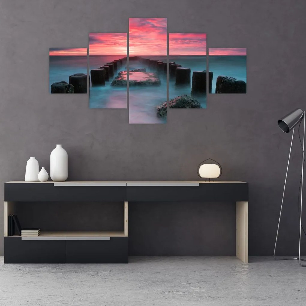 Obraz - Skały w morzu (125x70 cm)