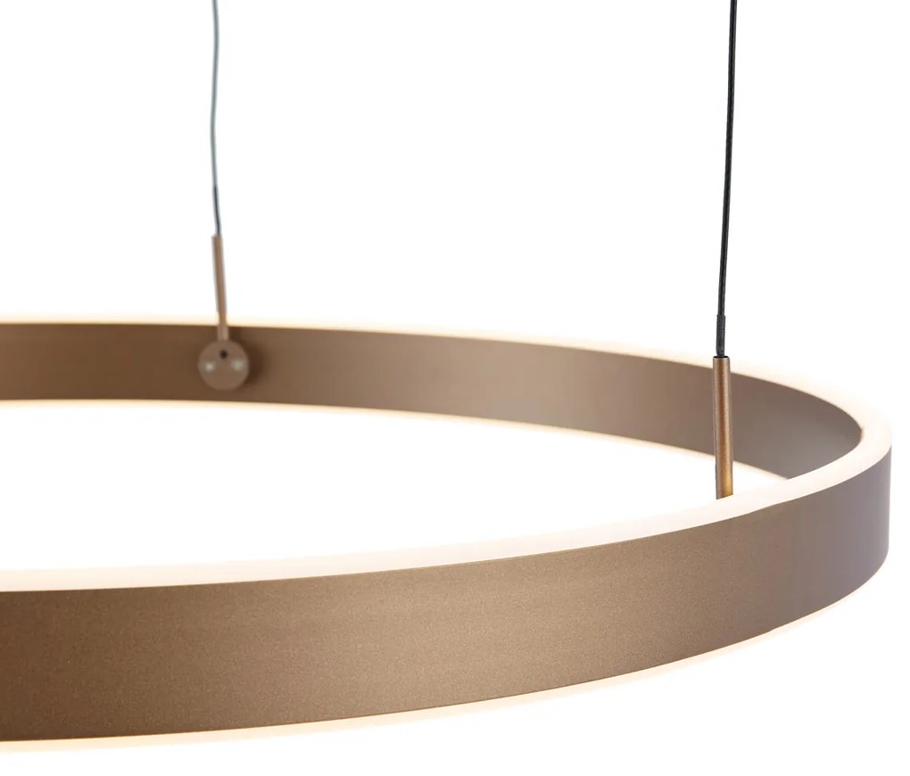 Designerska lampa wisząca ciemny brąz z 3-stopniowym ściemnianiem - Titmus Nowoczesny Oswietlenie wewnetrzne