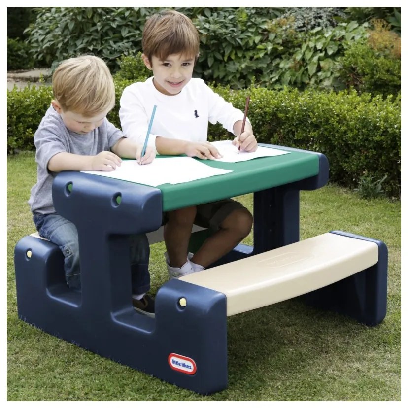Little tikes stolik piknikowy dla dzieci niebiesko-zielony do ogrodu