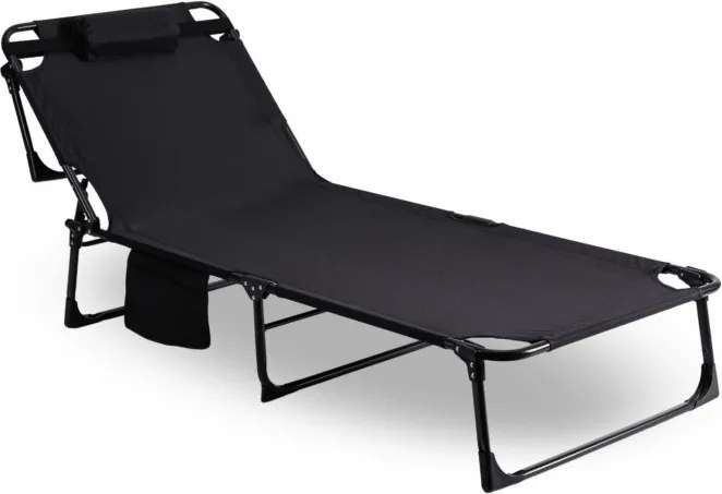 Leżak Ogrodowy VENUS 190x73 cm Czarny