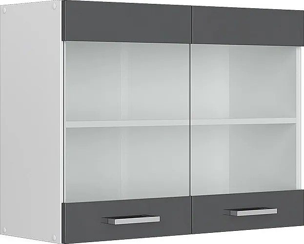 Szklana szafka kuchenna antracyt wysoki połysk 80x31x60 r-line