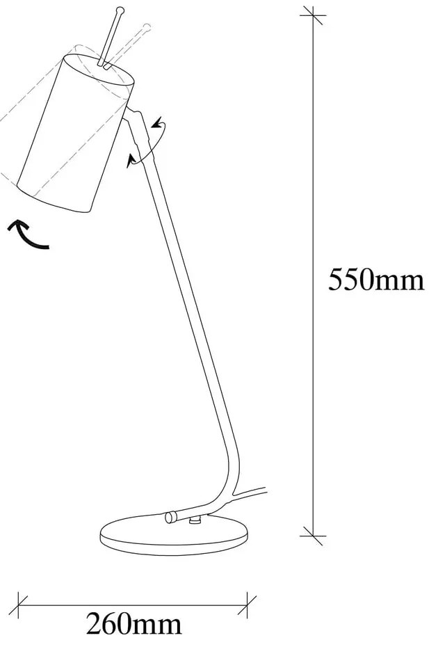 Biała lampa stołowa z metalowym kloszem (wysokość 55 cm) Sivani – Opviq lights
