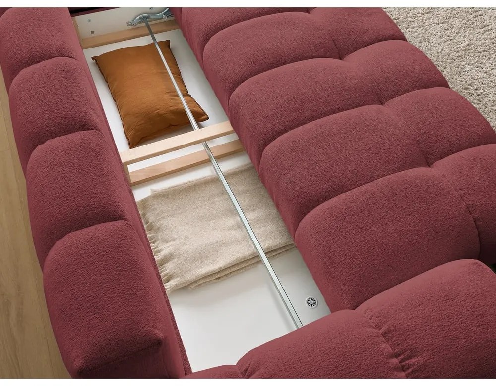 Bordowa sofa z tkaniny szenilowej 278 cm Everest – Bobochic Paris
