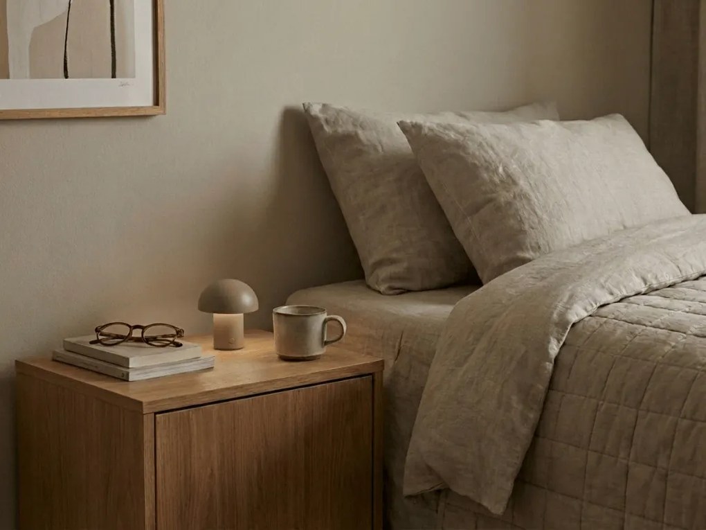 LED lampa stołowa FUNGHI 11,2 cm, brązowa