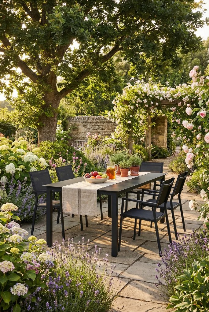 Stół ogrodowy ze szklanym blatem G7-K91