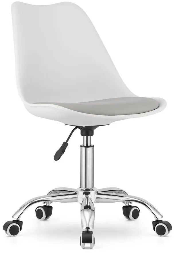 Skandynawski biało-szary obrotowy fotel S2-T98