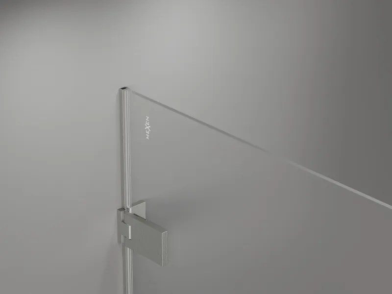 Mexen Lunar-F drzwi prysznicowe składane prawe 80 cm, transparent, nikiel szczotkowany - 836-080-000-97-00-P