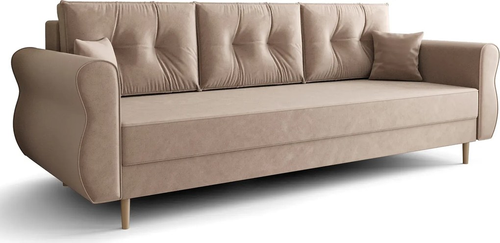 Beżowa kanapa rozkładana H3-S54