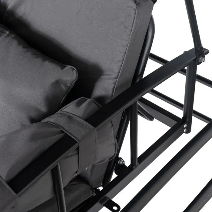 Huśtawka Ogrodowa CARMEN Szara/Czarna Nowoczesna