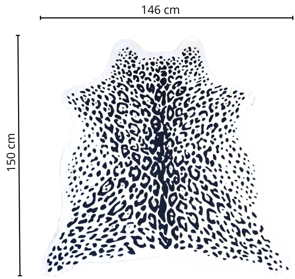 Ręcznik kąpielowy LEOPARD, czarno-biały