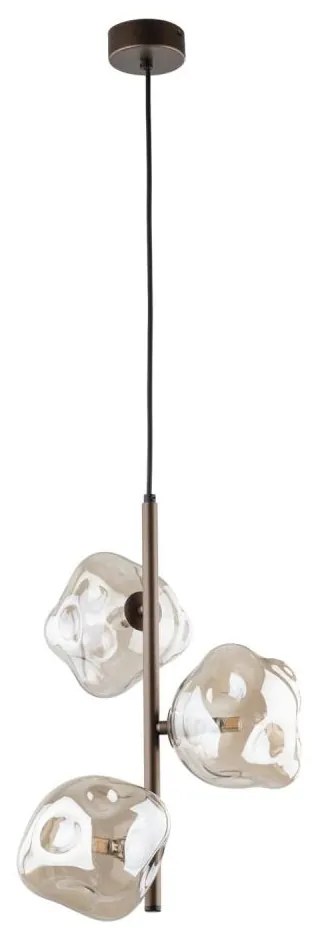 Lampa wisząca na lince LAVA 3xG9/8W/230V brązowa/przydymiony beż
