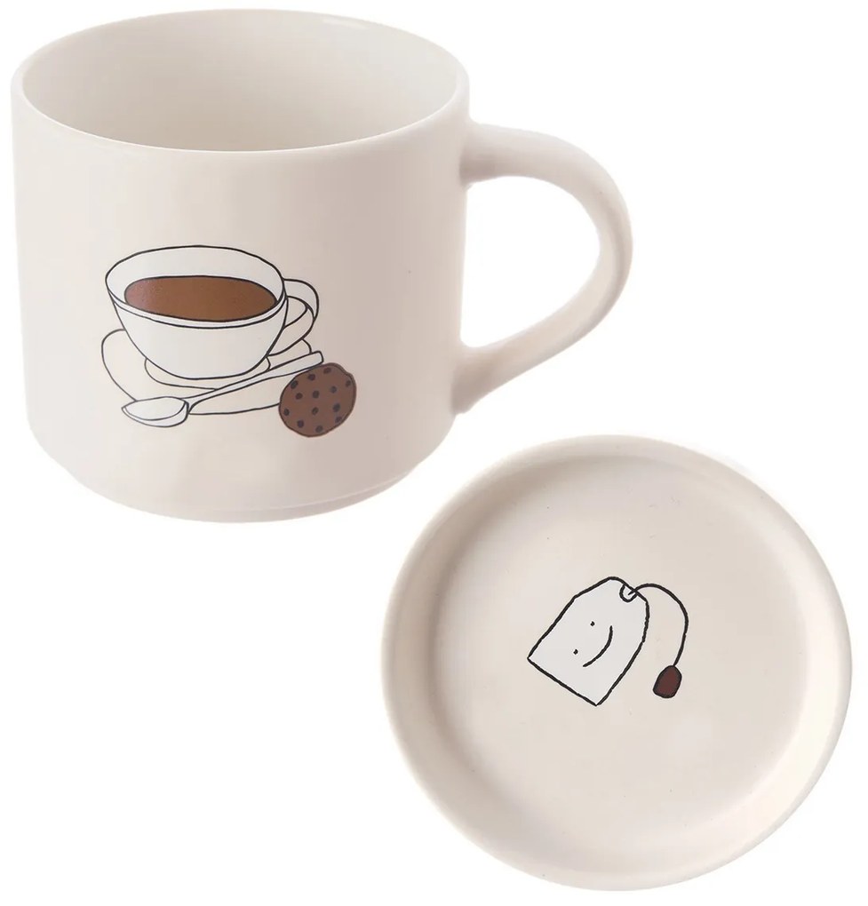 Orion Porcelanowy kubek z pokrywką Herbata, 0,45 l